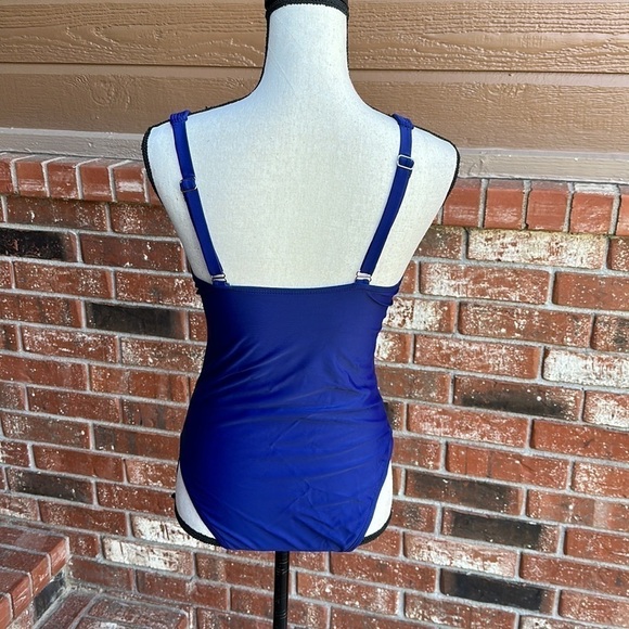 Beautikini Women's Ruched Slimming Full Coverage One Piece Swimsuit Size Medium - Picture 3 of 6